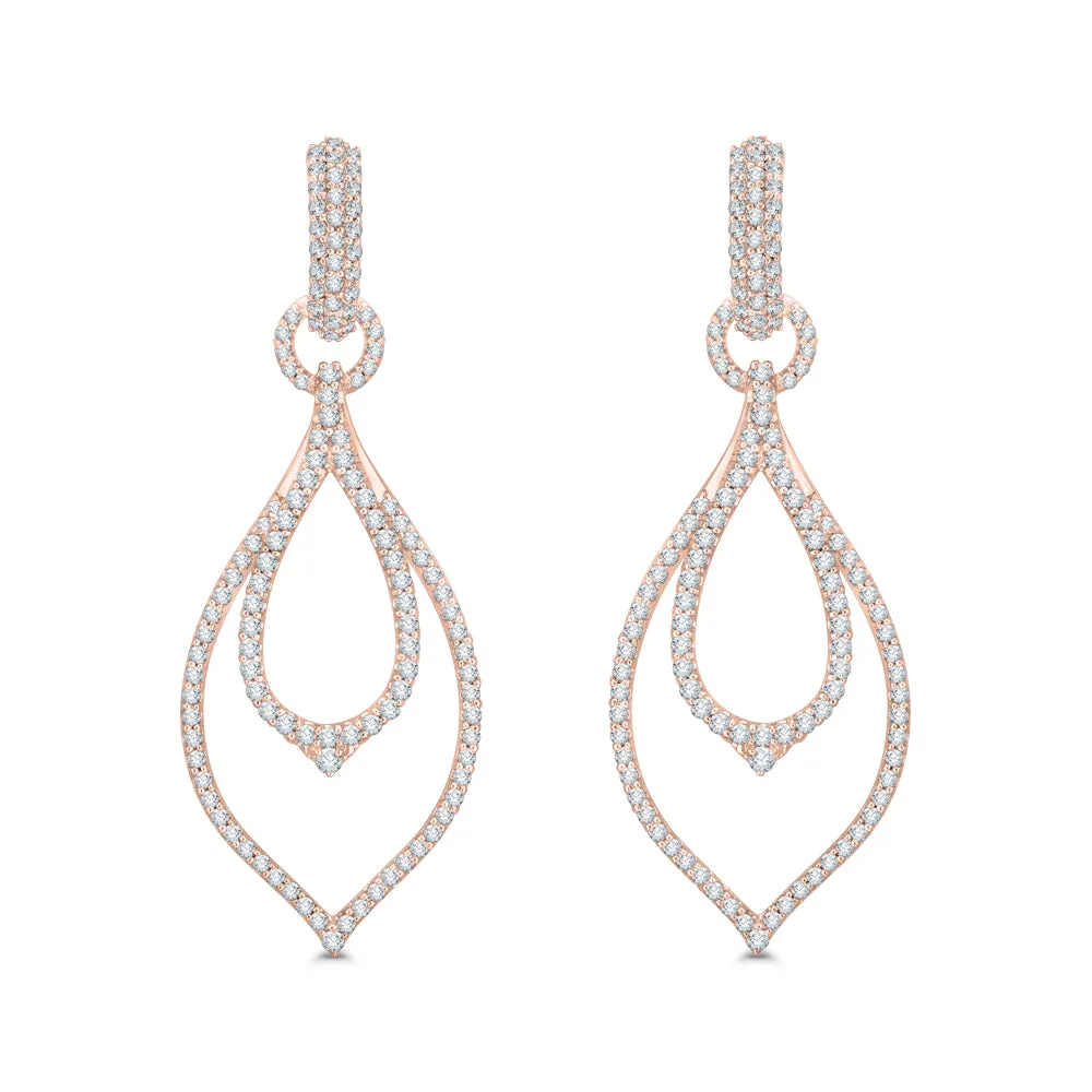 KATARINA 1 1/3 cttw Lab Grown Diamond Dangle Drop Earrings in 14k Gold