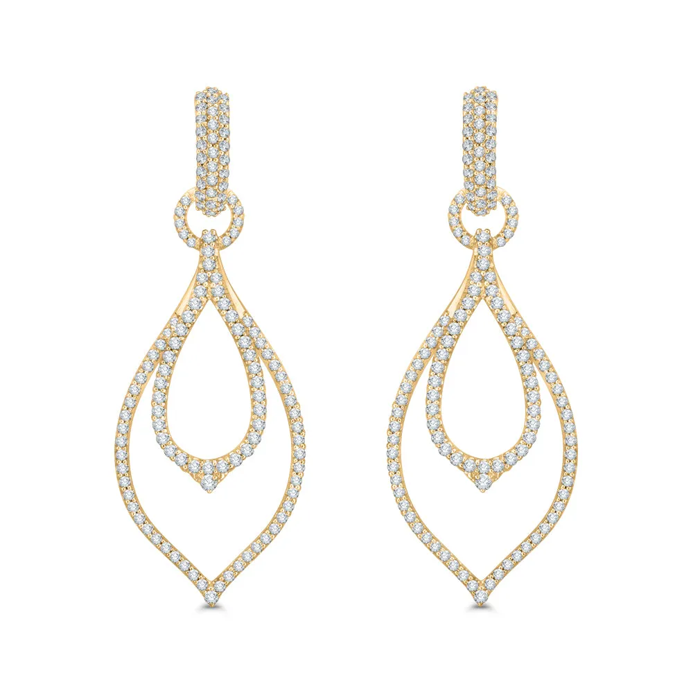 KATARINA 1 1/3 cttw Lab Grown Diamond Dangle Drop Earrings in 14k Gold