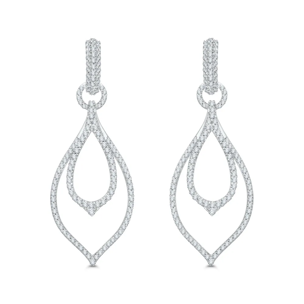 KATARINA 1 1/3 cttw Lab Grown Diamond Dangle Drop Earrings in 14k Gold