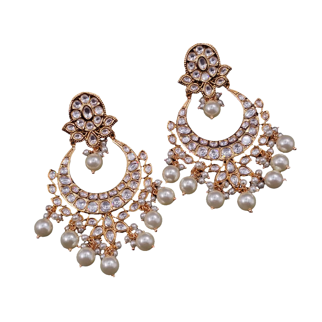 Lara Exclusive Moissanite Chandbali Earrings