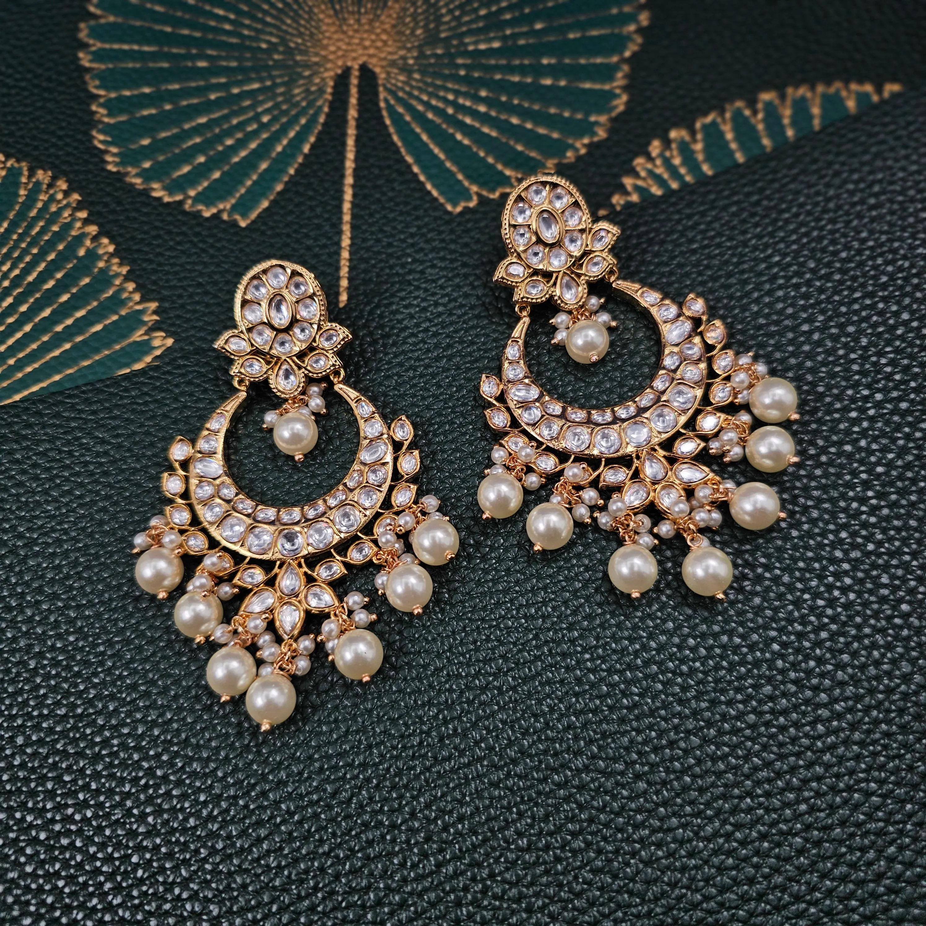 Lara Exclusive Moissanite Chandbali Earrings