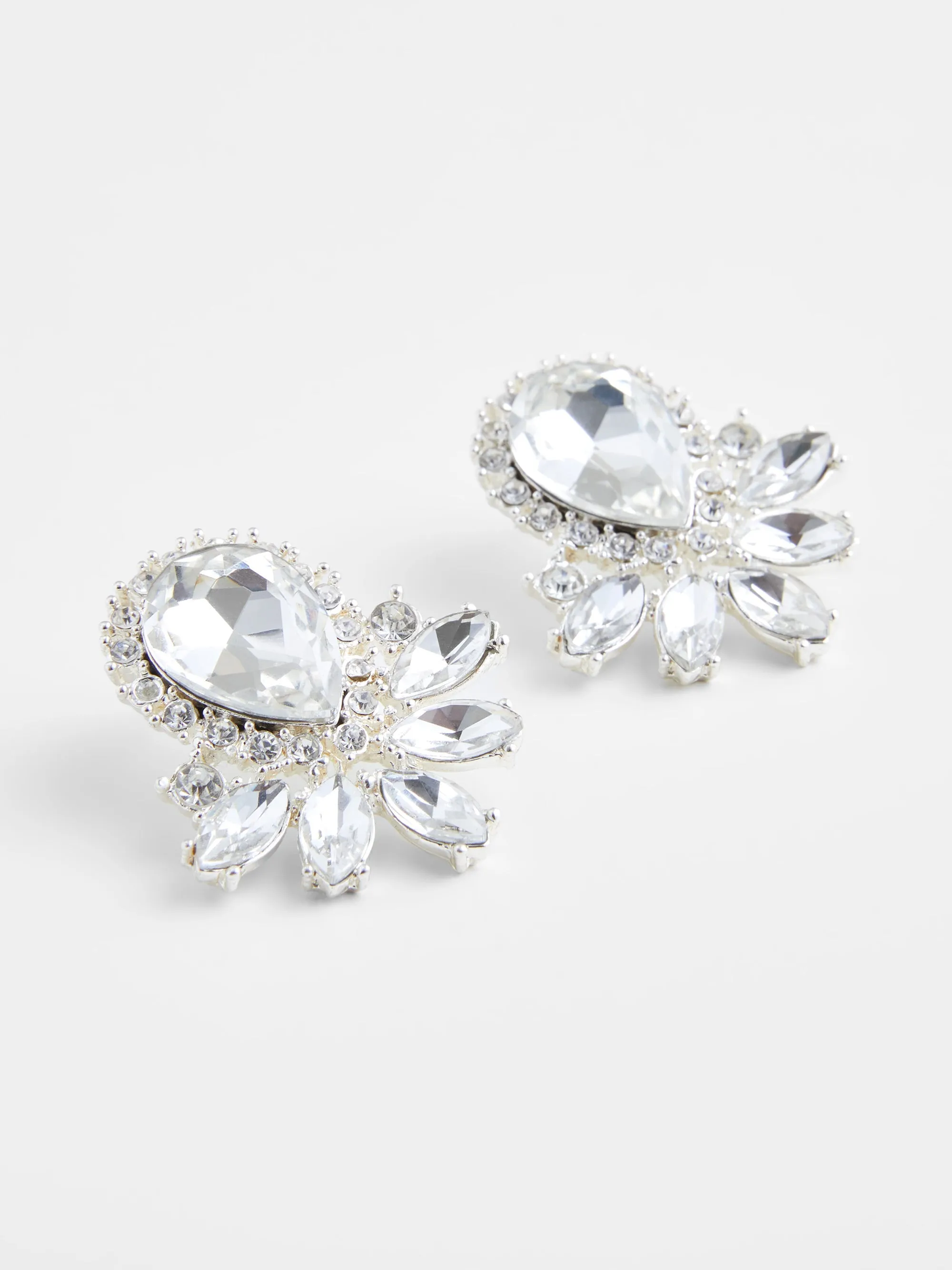 Large Diamente Stud Earrings