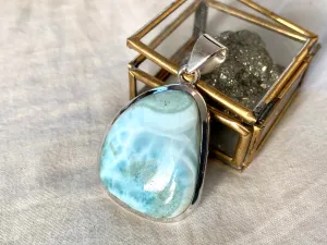 Larimar Naevia Pendant - Medium Freeform (One of a kind)