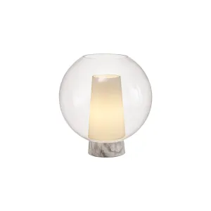 Mantra M8404 Nora Ball Table Lamp Gold/White/Clear Glass