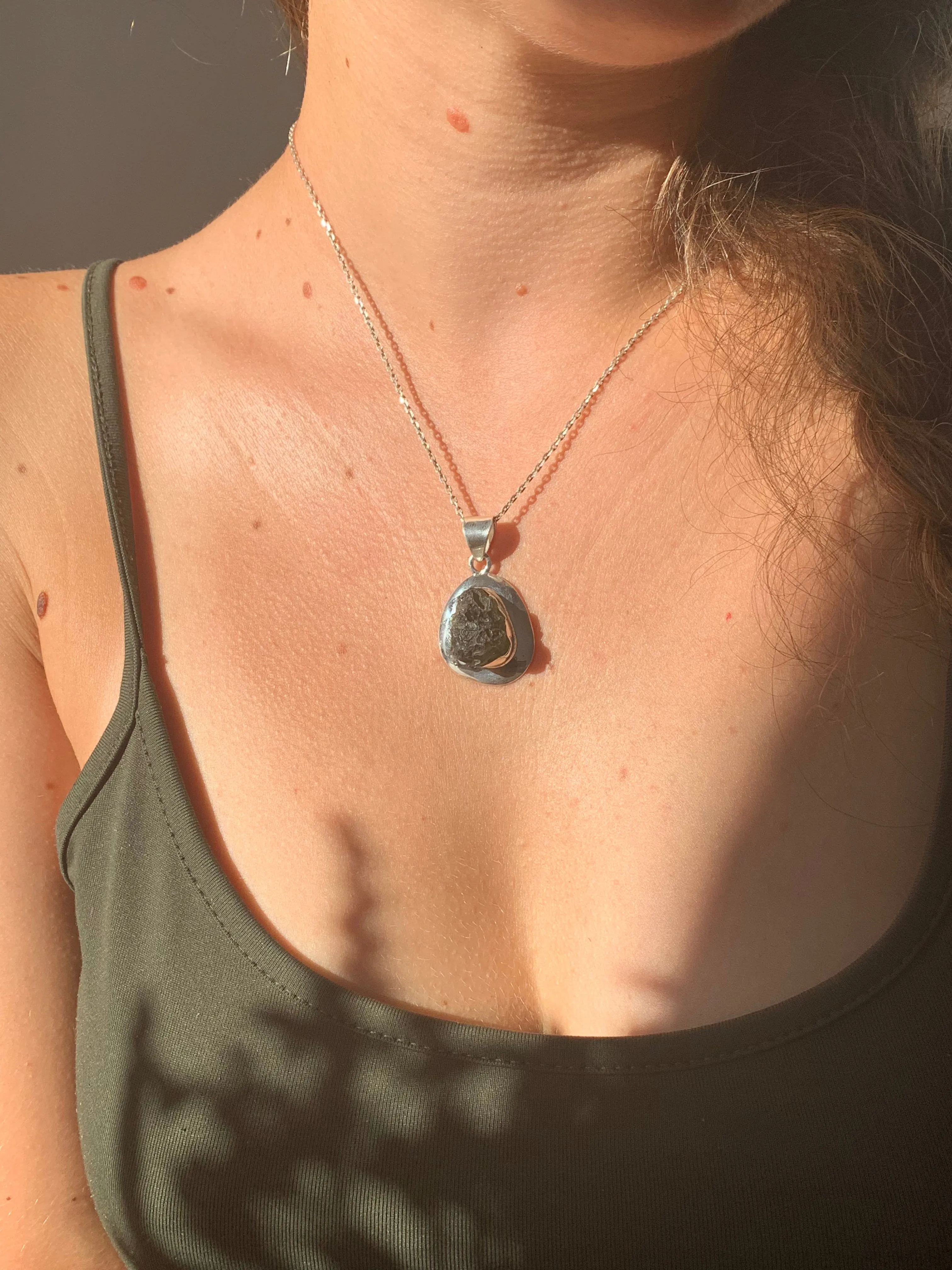 Moldavite Medea Pendant - Freeform C