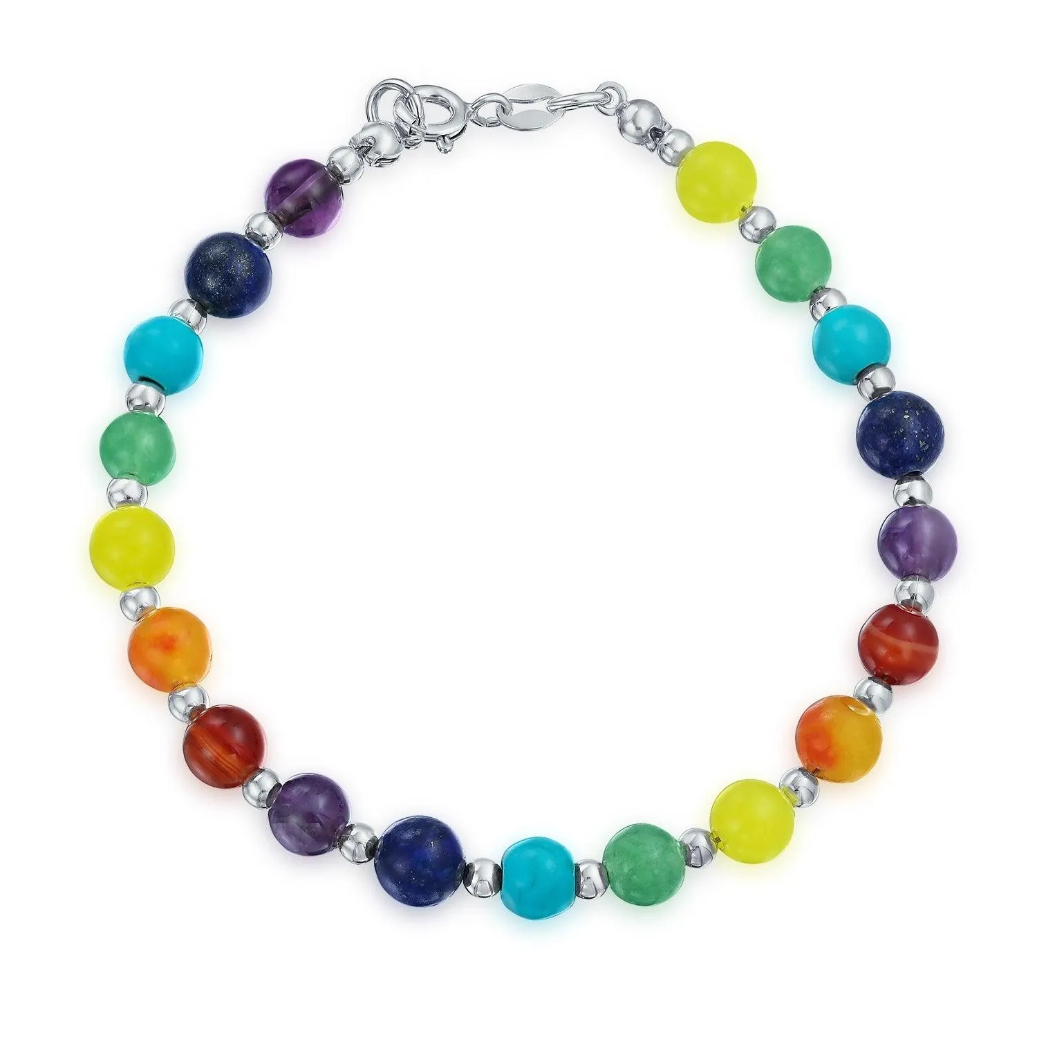 Multicolor Healing Gemstone Strand Bracelet for Yoga & Meditation