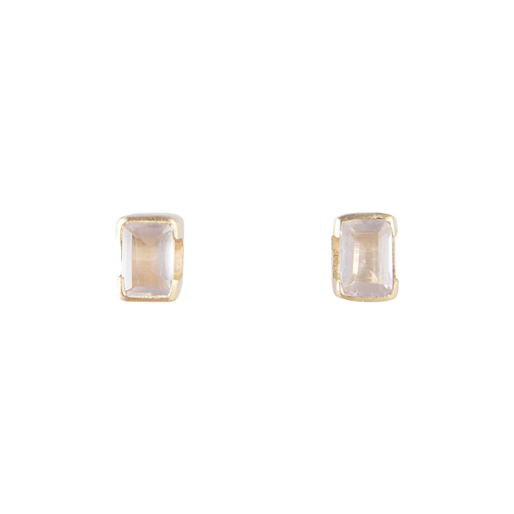 OCTOBER BIRTHSTONE STUDS - ROSE QUARTZ