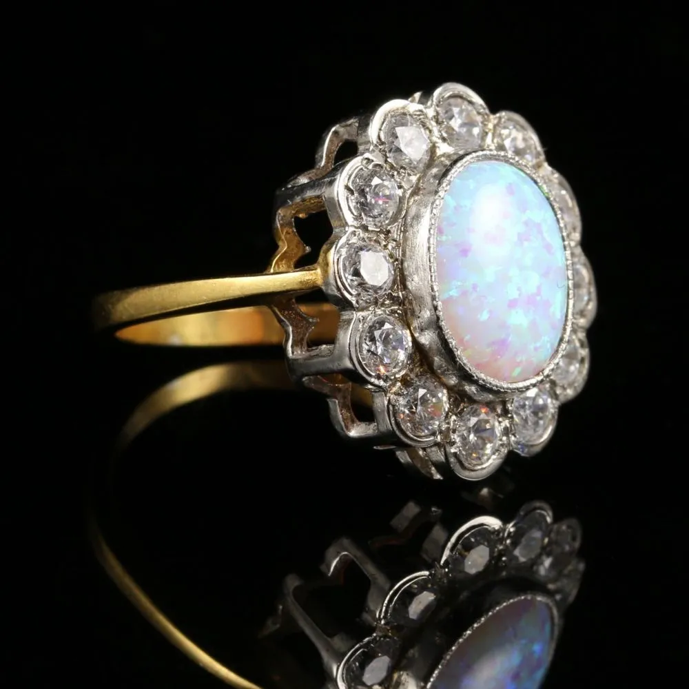 Opal Paste Cluster Ring