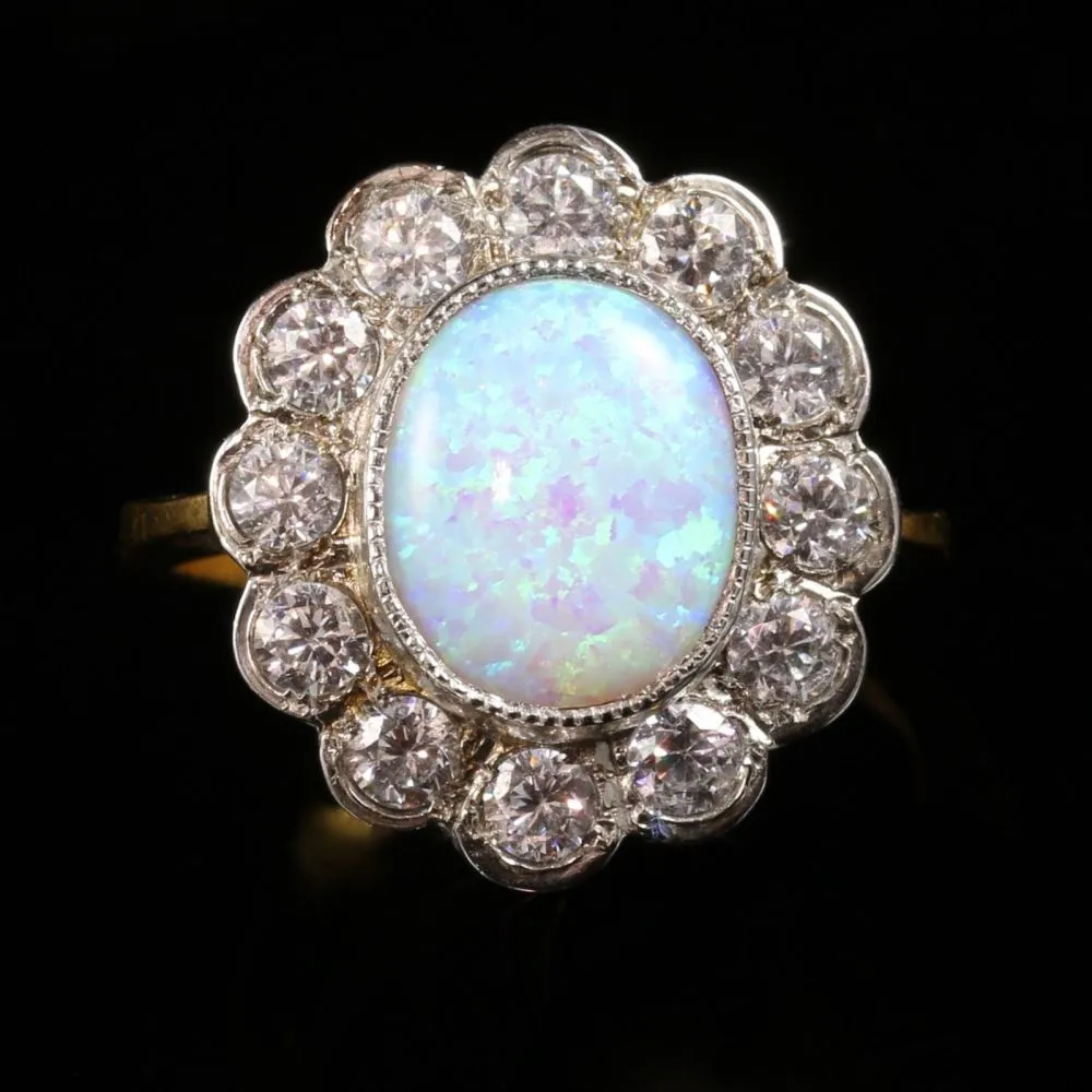 Opal Paste Cluster Ring