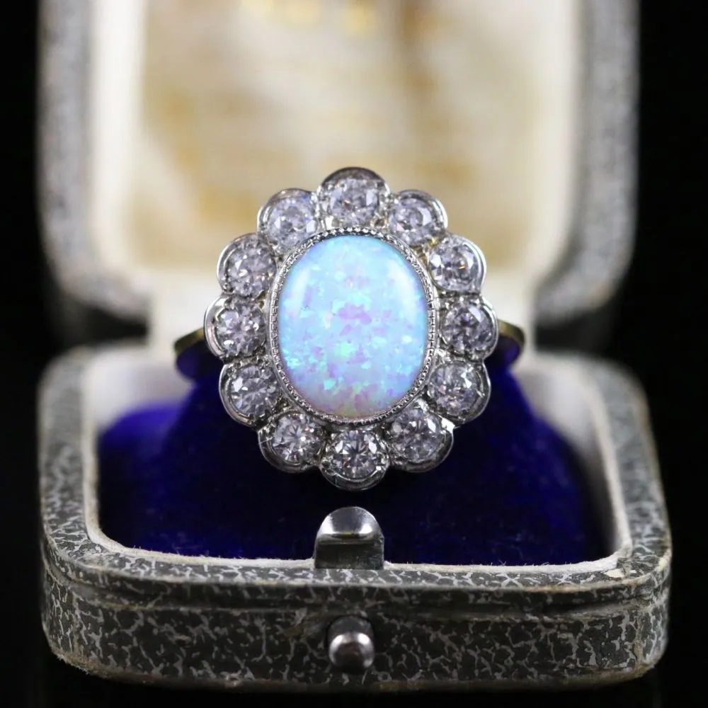 Opal Paste Cluster Ring