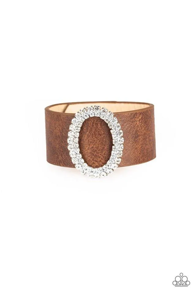 Paparazzi Bracelet ~ Center Stage Starlet - Brown