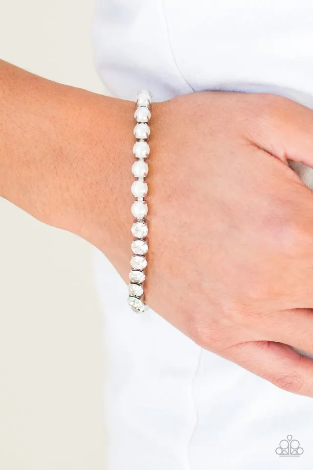 Paparazzi Bracelet ~ Out Like A SOCIALITE - White