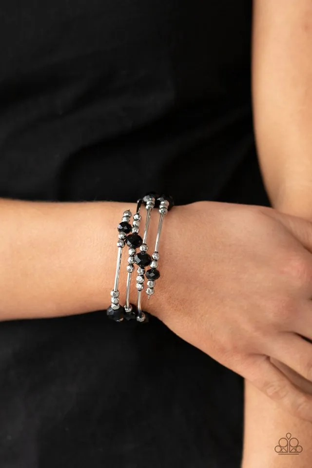 Paparazzi Bracelet ~ Showy Shimmer - Black