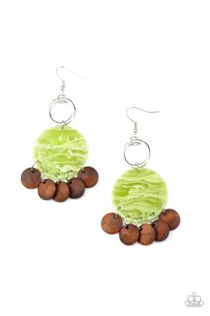 Paparazzi Earring ~ Beach Waves - Green