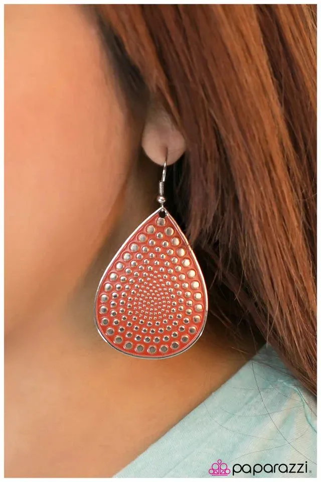 Paparazzi Earring ~ Drifter - Orange