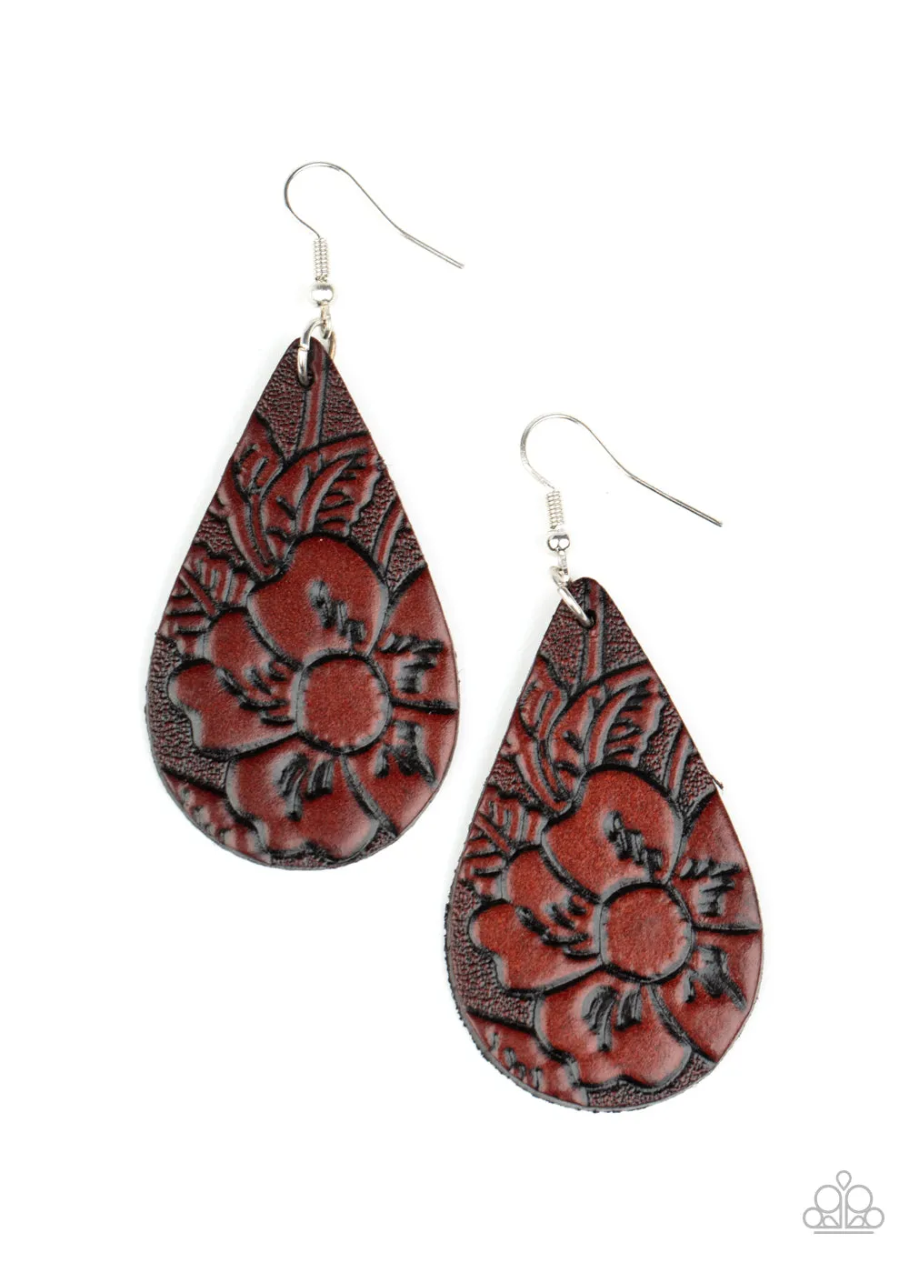 Paparazzi Earring EMP Exclusive ~ Beach Garden - Brown