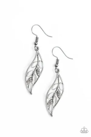 Paparazzi Earring ~ Sparkling Stems - White