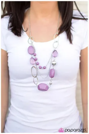 Paparazzi Necklace ~ Easy On The Eyes - Purple