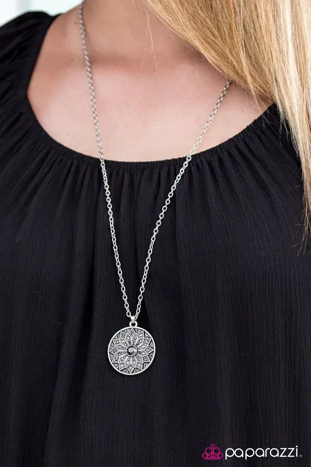 Paparazzi Necklace ~ Feel Like A MEDALLION Bucks - Silver