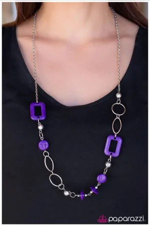 Paparazzi Necklace ~ Just Around the Corner - Purple