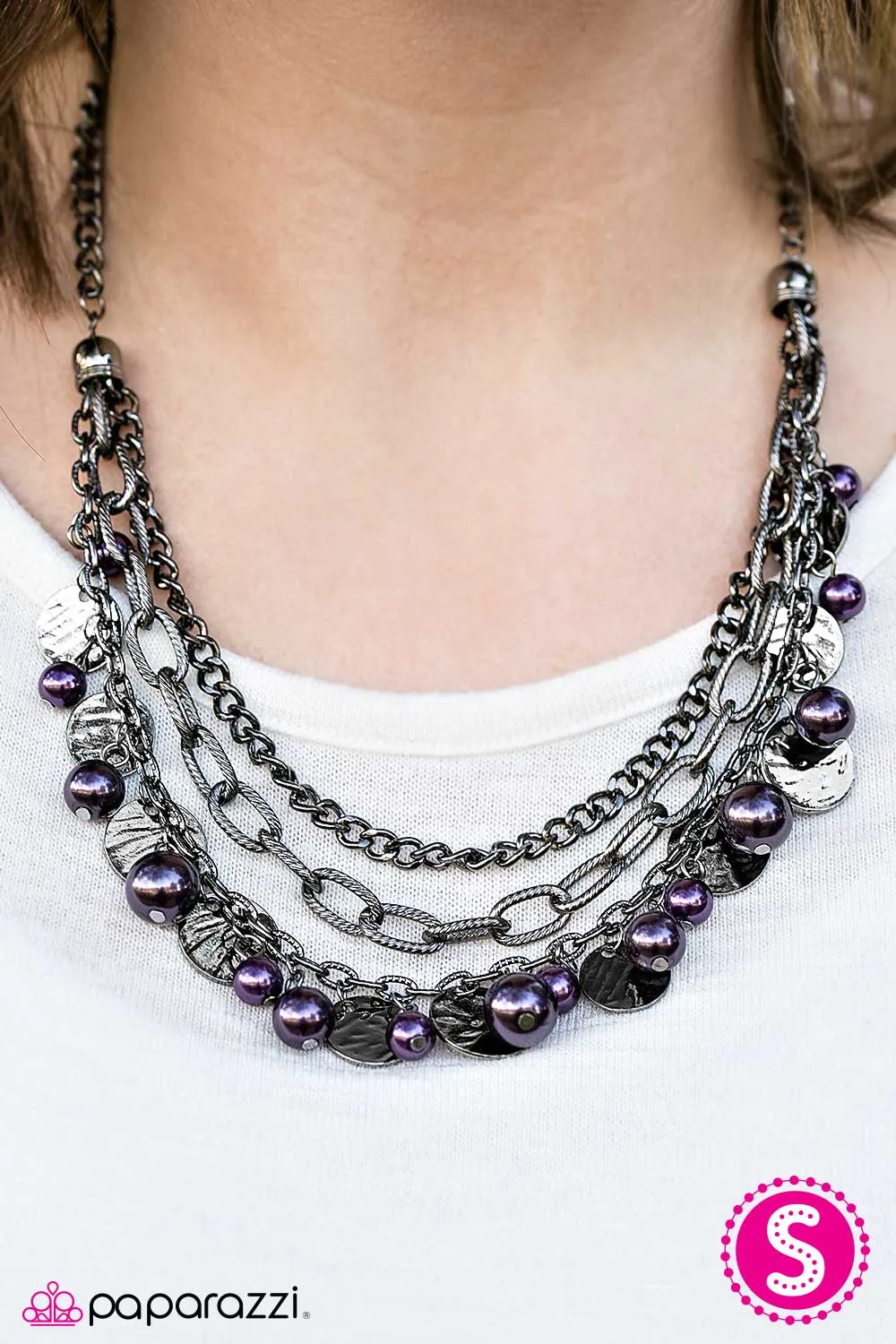 Paparazzi Necklace ~ SEAing Stars - Purple