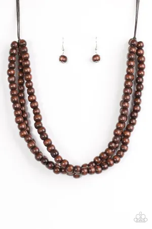 Paparazzi Necklace ~ Summer Mai Tai - Brown