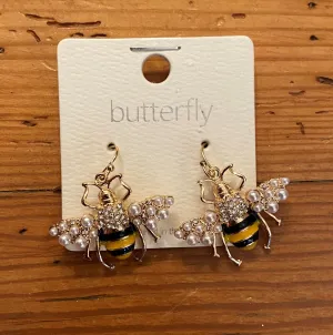 Pearled Bee Earrings