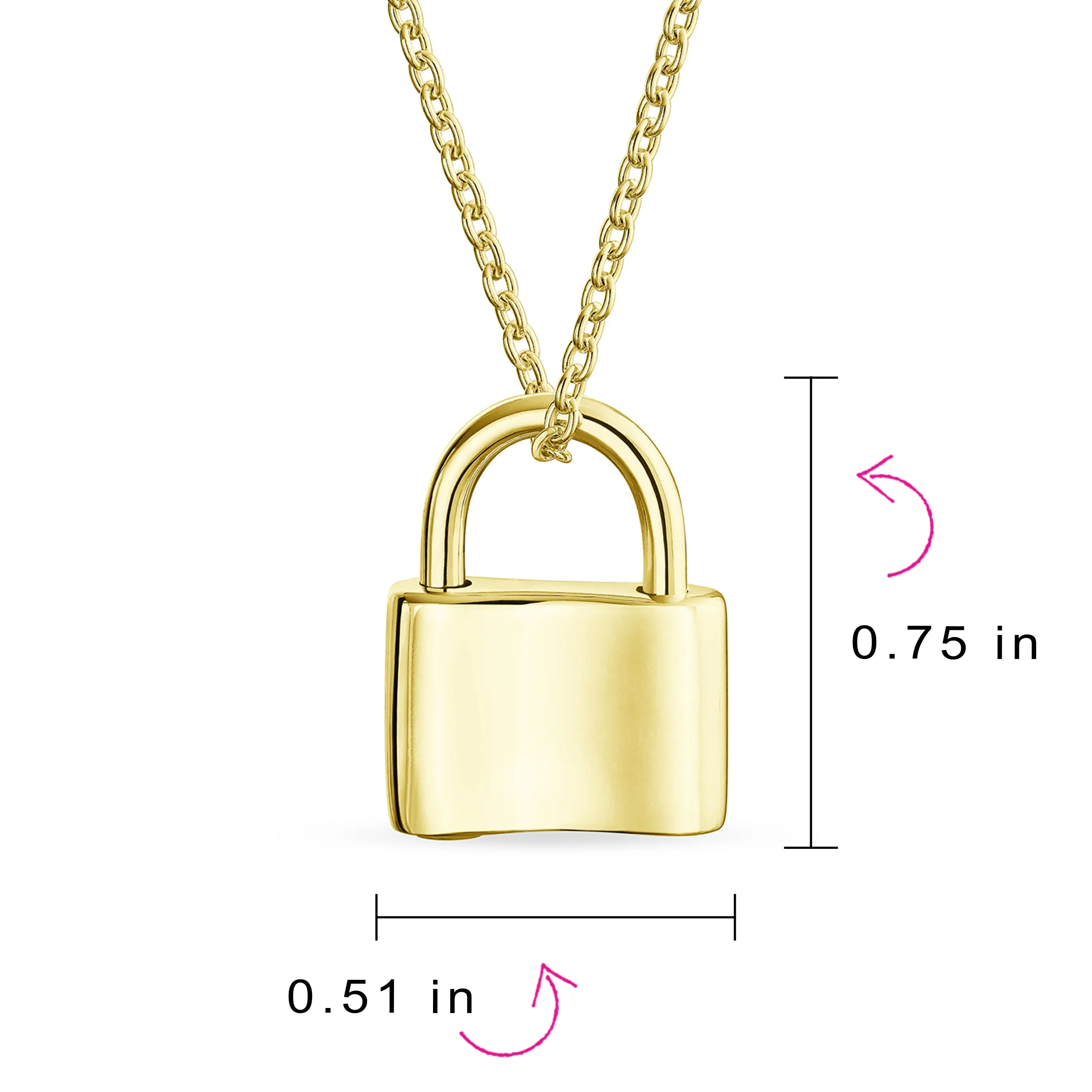 Personalized Script Initial Lovers Padlock Pendant Necklace Silver