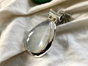 Rainbow Moonstone Gaia Pendant - Long Teardrop