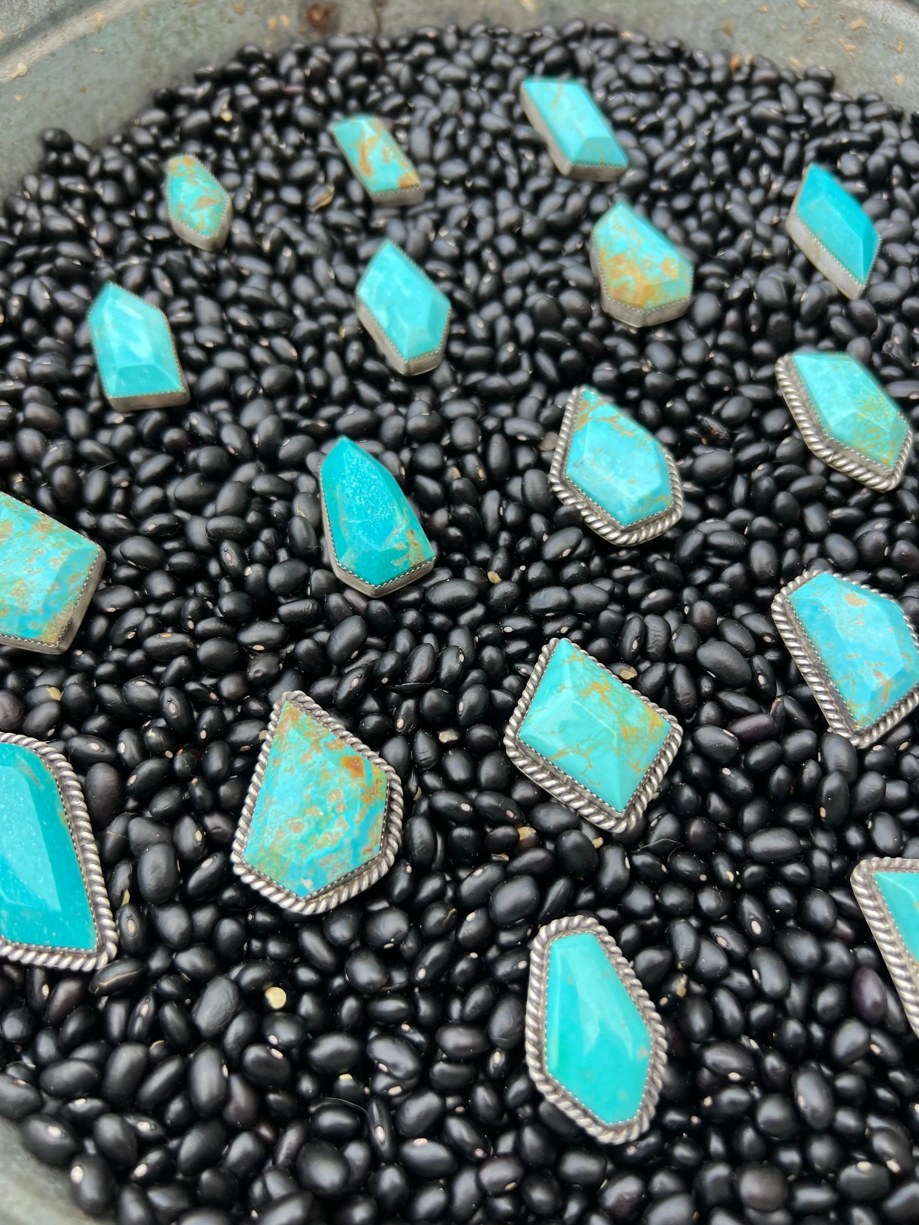 Rare Turquoise Faceted Gem Pendants