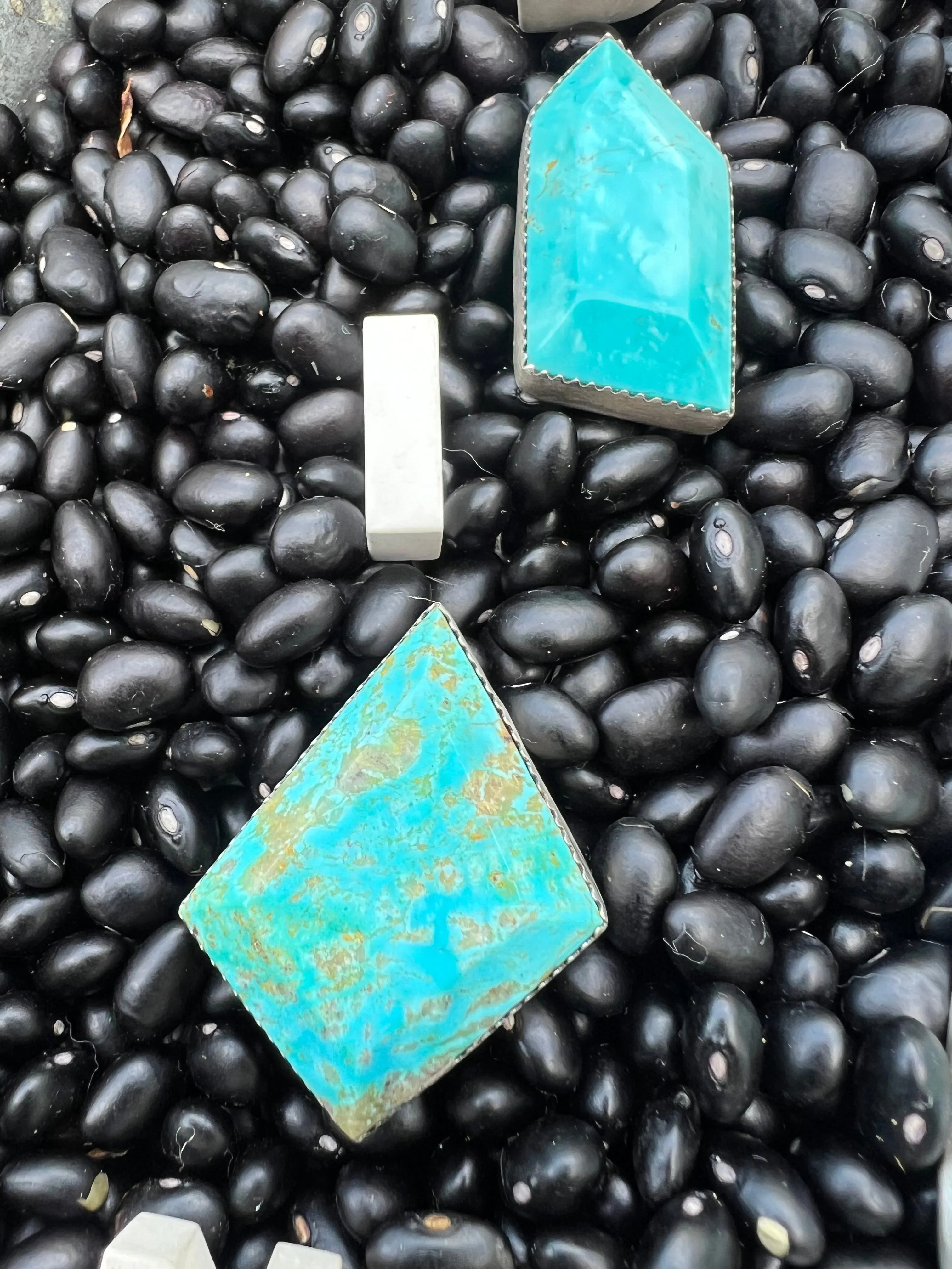 Rare Turquoise Faceted Gem Pendants