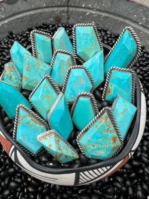 Rare Turquoise Faceted Gem Pendants