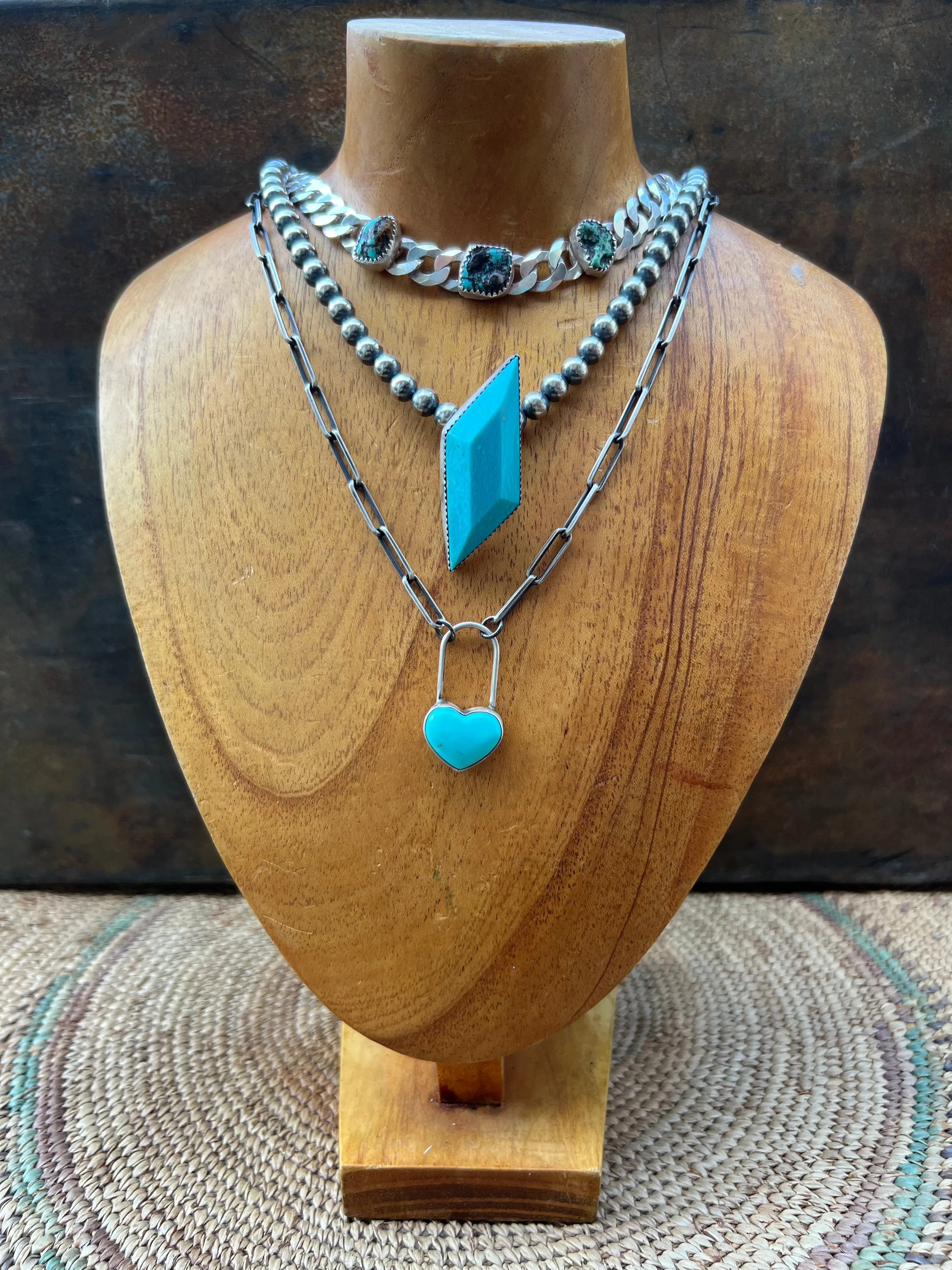 Rare Turquoise Faceted Gem Pendants