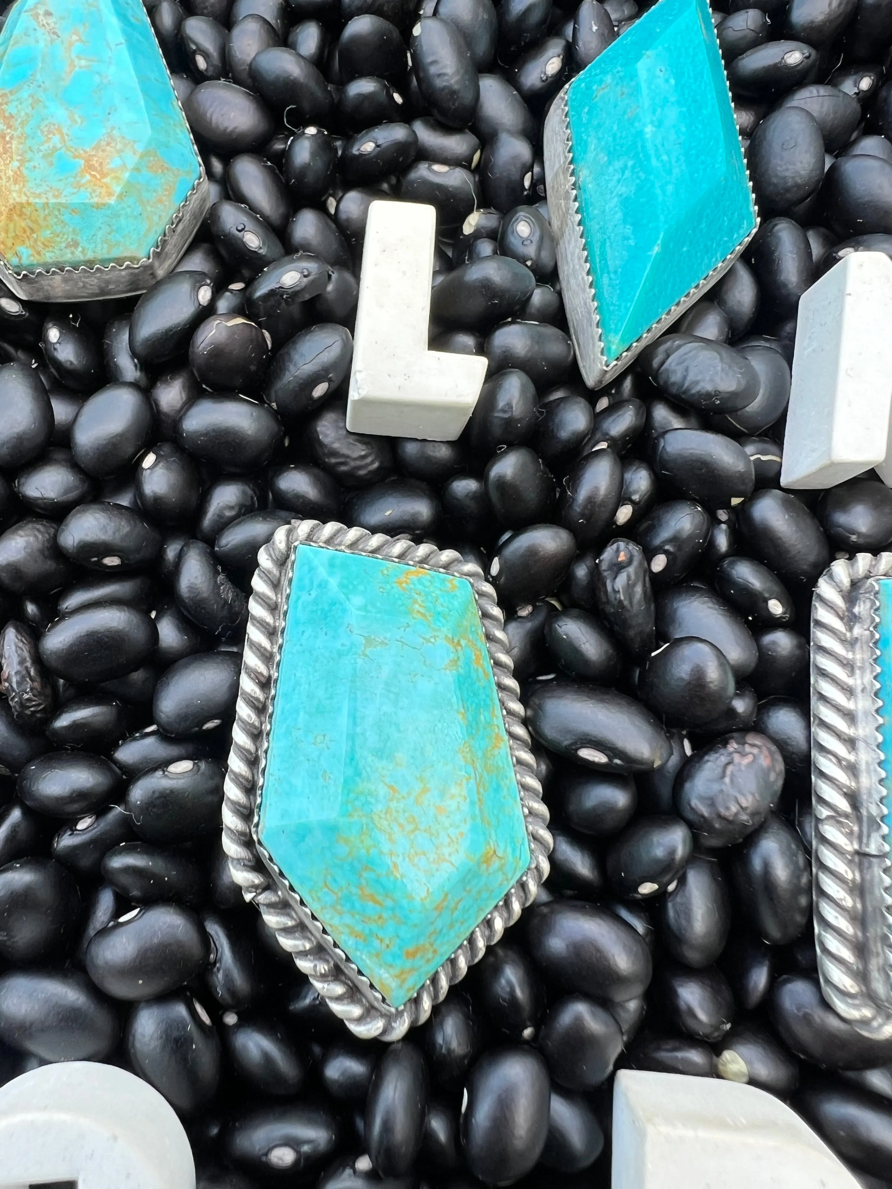 Rare Turquoise Faceted Gem Pendants