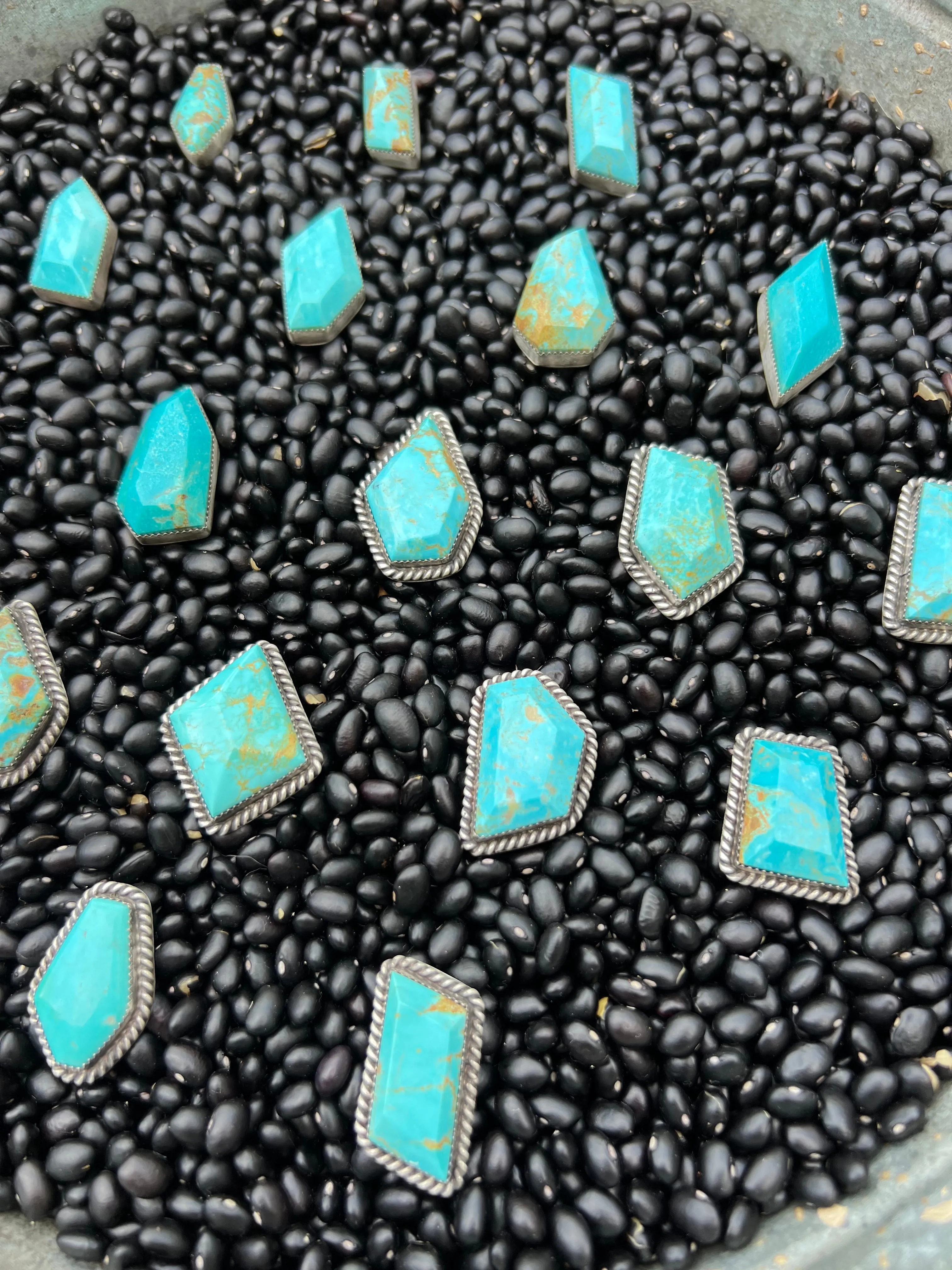 Rare Turquoise Faceted Gem Pendants