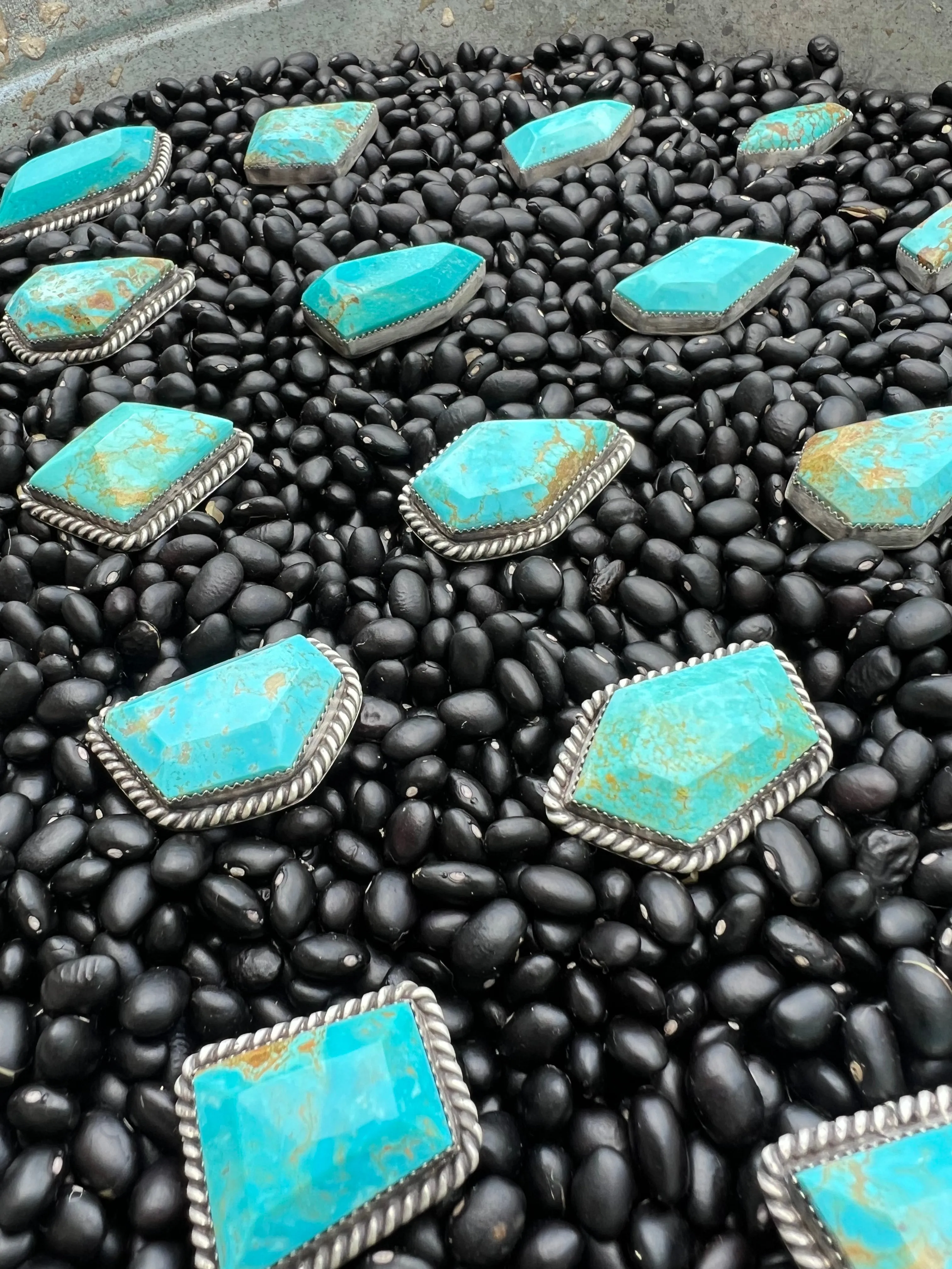 Rare Turquoise Faceted Gem Pendants