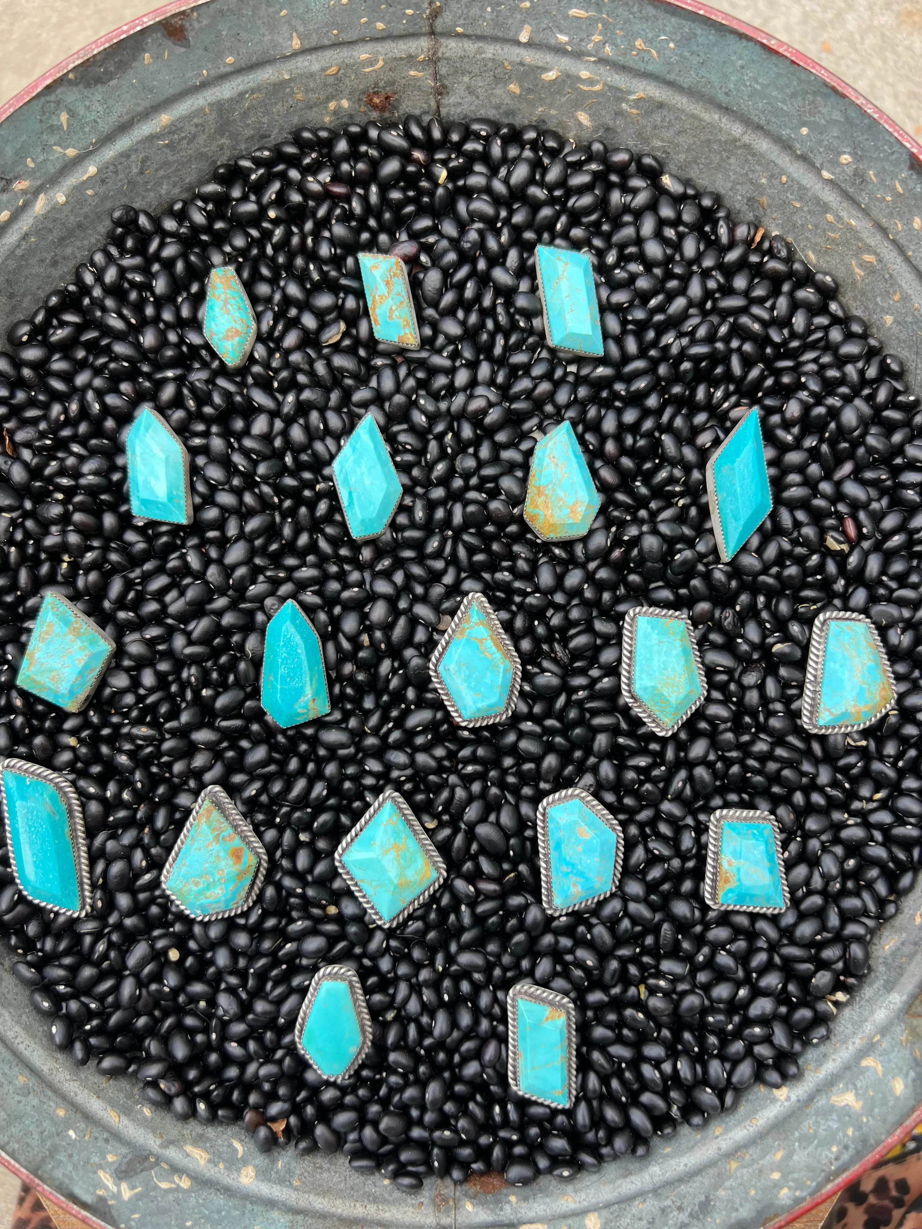 Rare Turquoise Faceted Gem Pendants