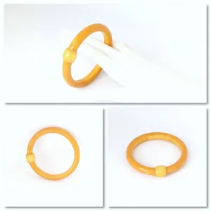 Rich creamy pumpkin vintage Bakelite bead bangle