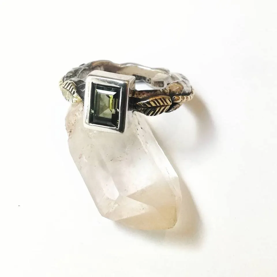 Secret Garden Range – Green Tourmaline & Sterling Silver Ring