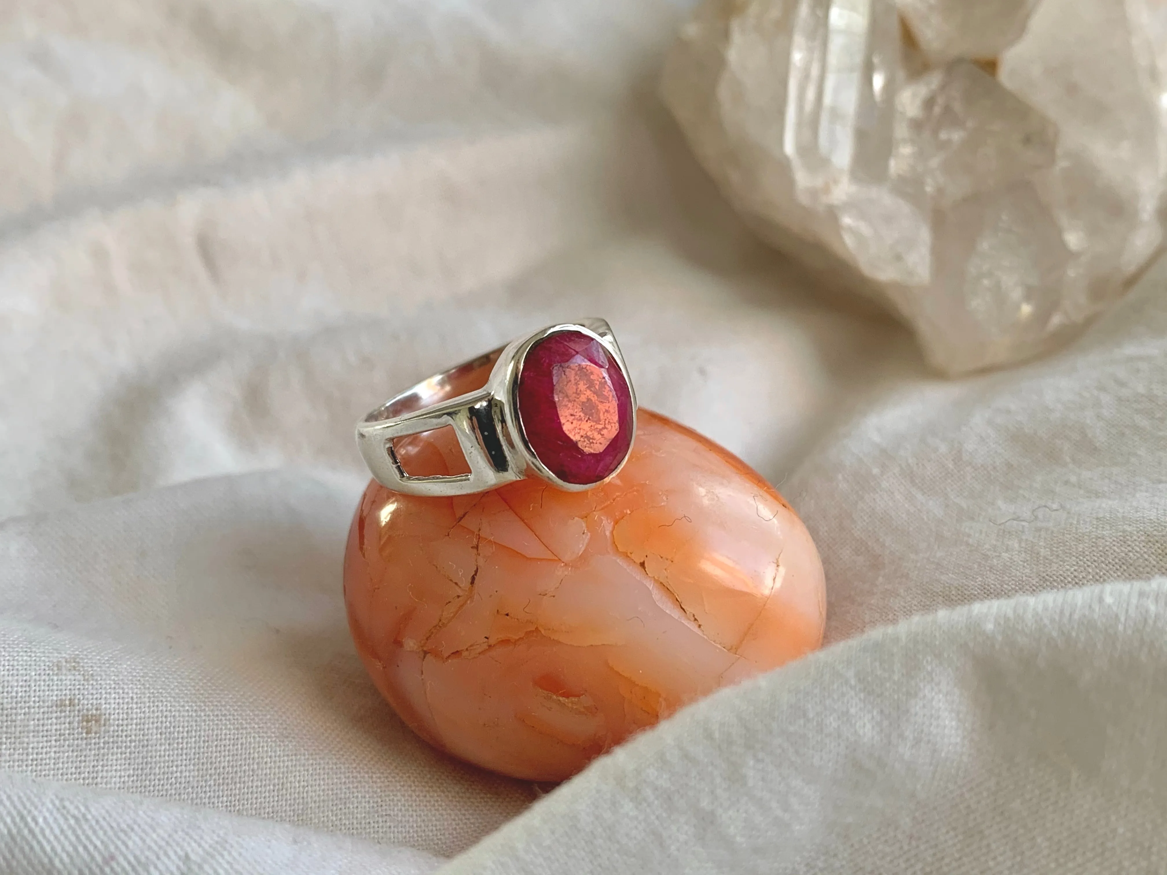 Semi-precious Ruby Falco Ring