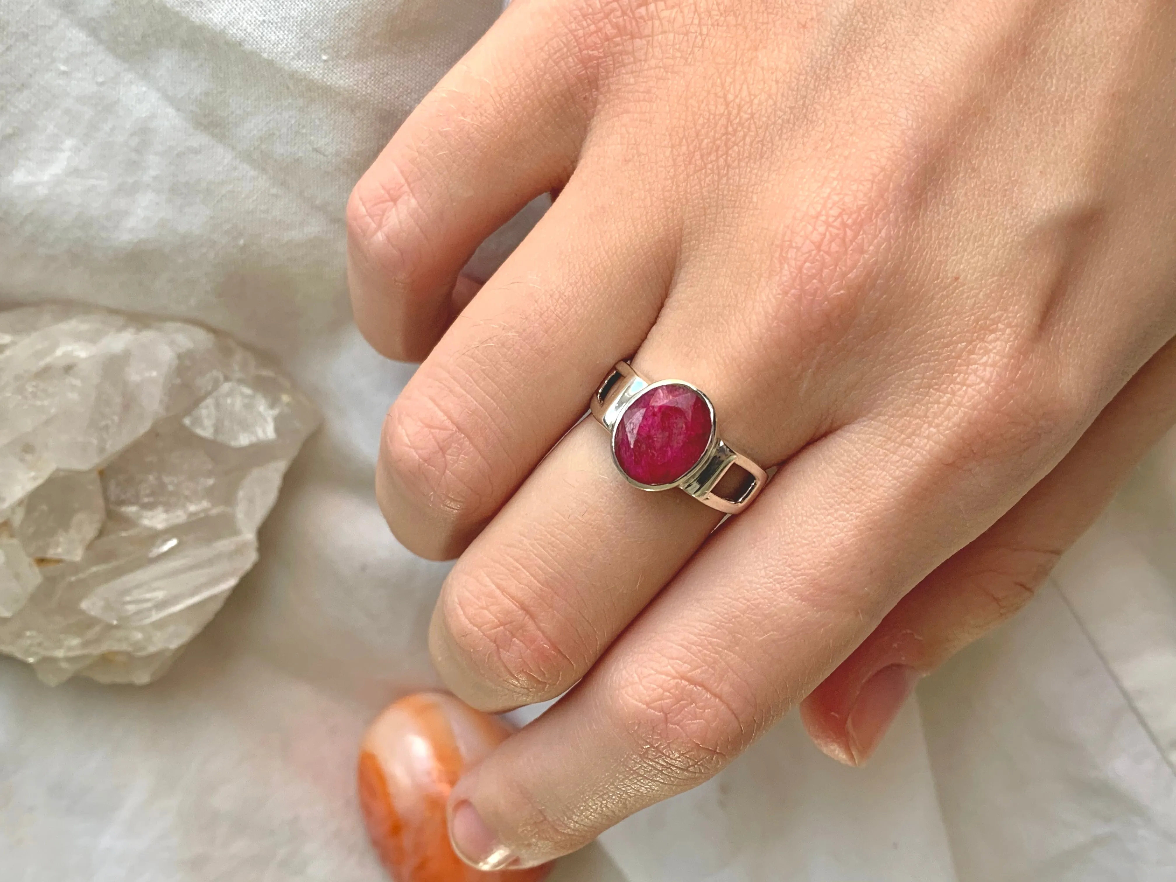 Semi-precious Ruby Falco Ring