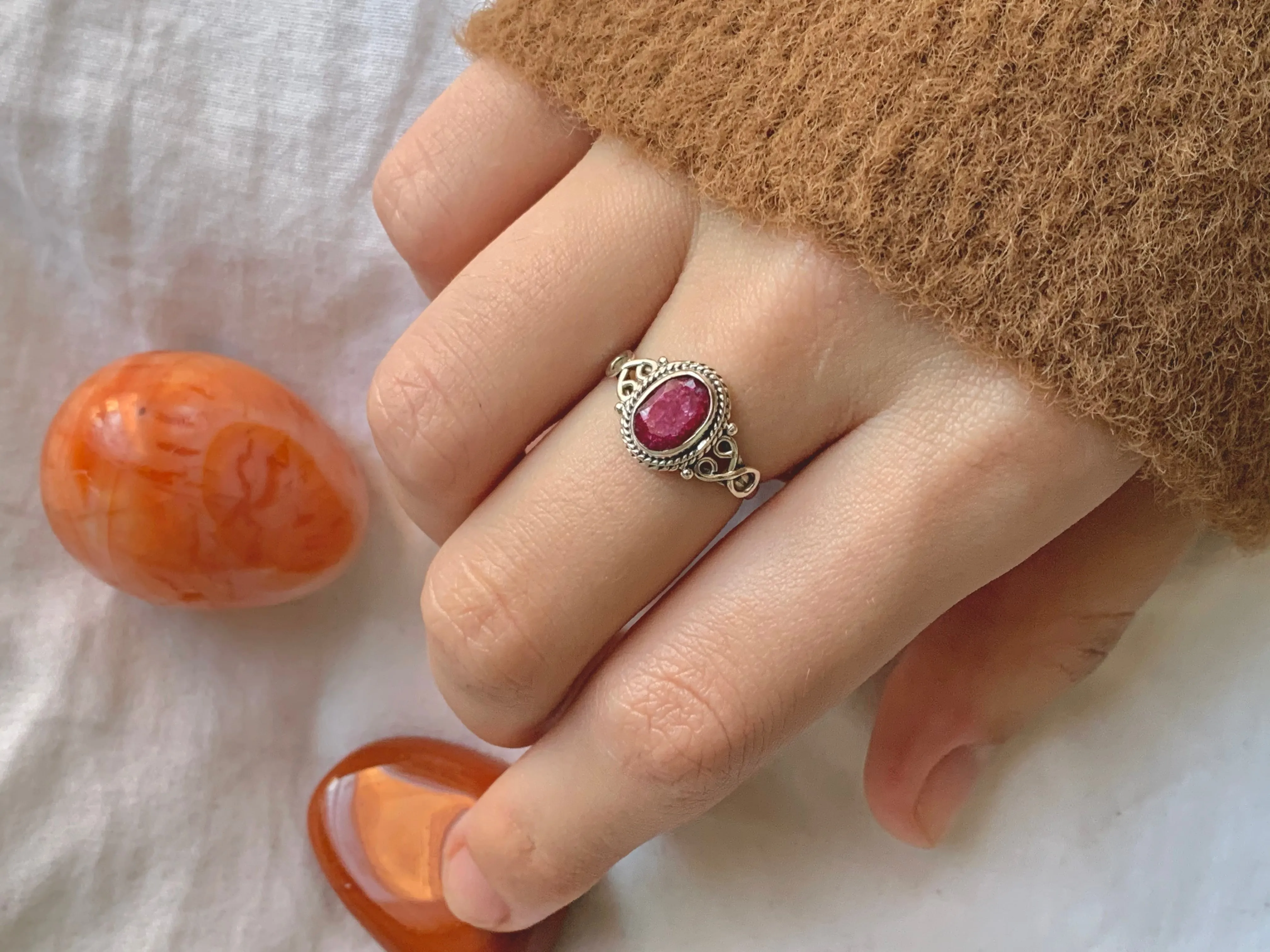 Semi-precious Ruby Melita Ring