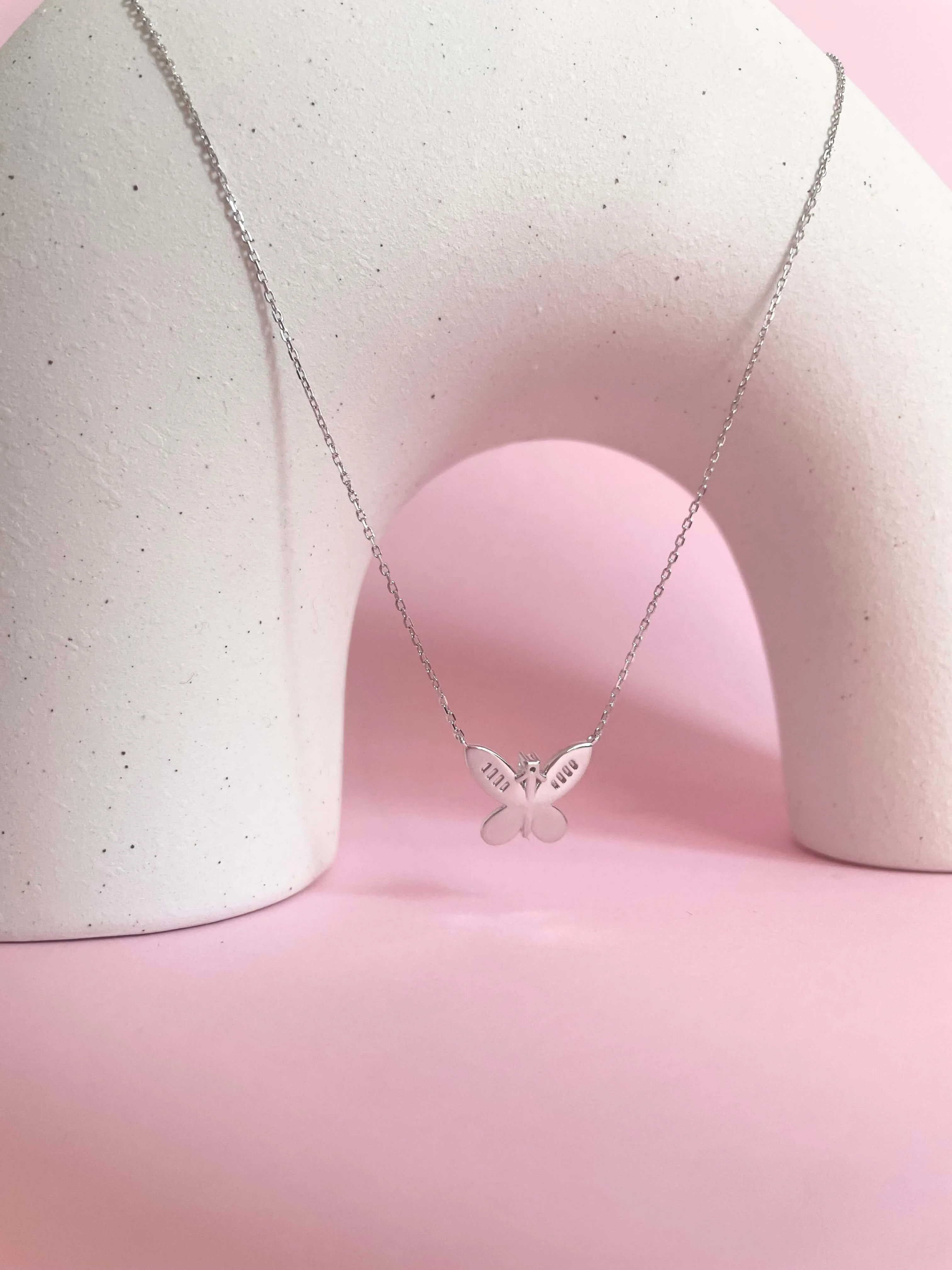 Shimmering Butterfly Necklace | Silver