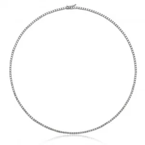 Silver & Co Claw Set 2mm Cubic Zirconia Line Necklace - Elegant Design