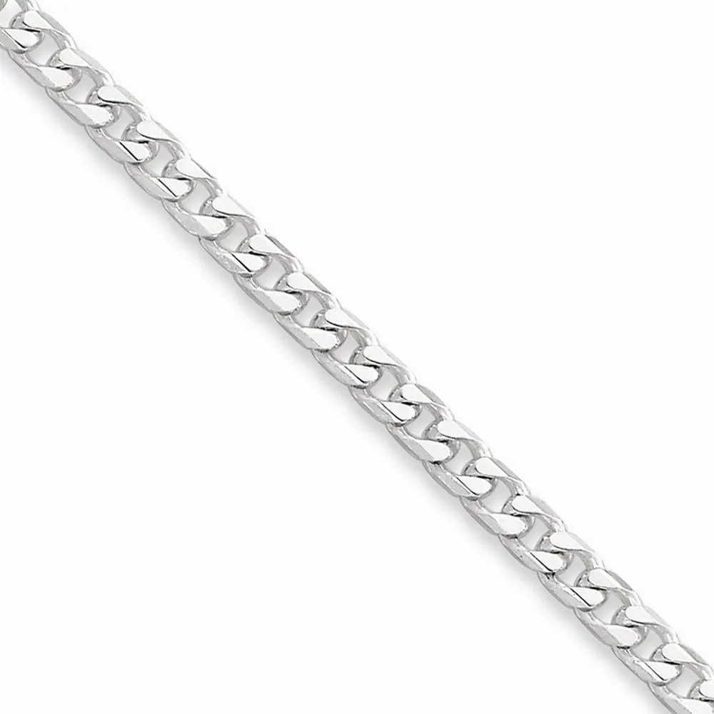 Silver Polished 3.50-mm Solid Curb Link Chain