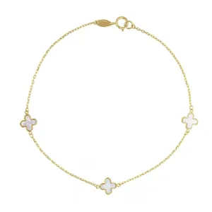 Soleil Collection Mother Of Pearl Petal Bracelet | 9K Solid Yellow Gold