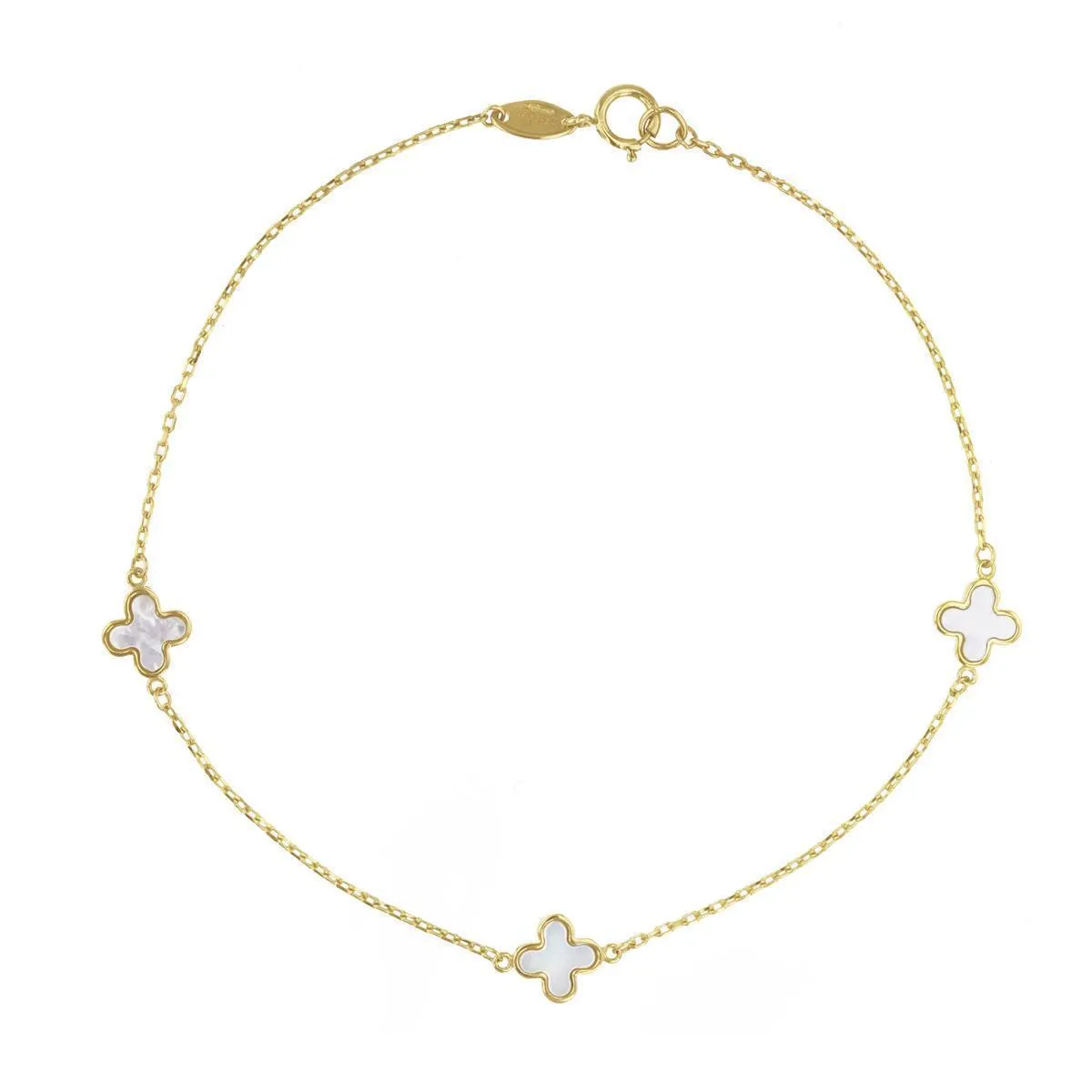 Soleil Collection Mother Of Pearl Petal Bracelet | 9K Solid Yellow Gold