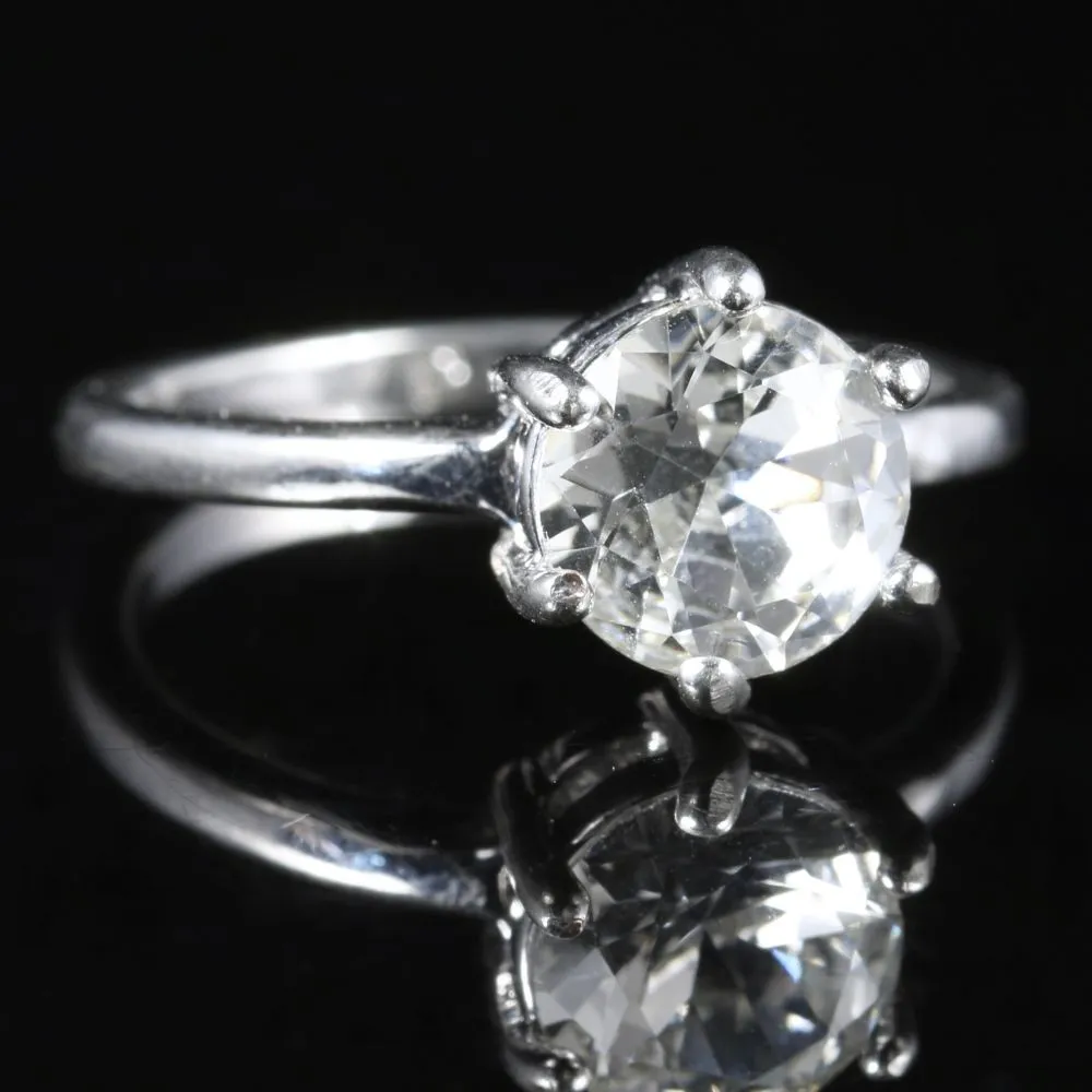 Solitaire Paste Ring 1.80Ct Paste