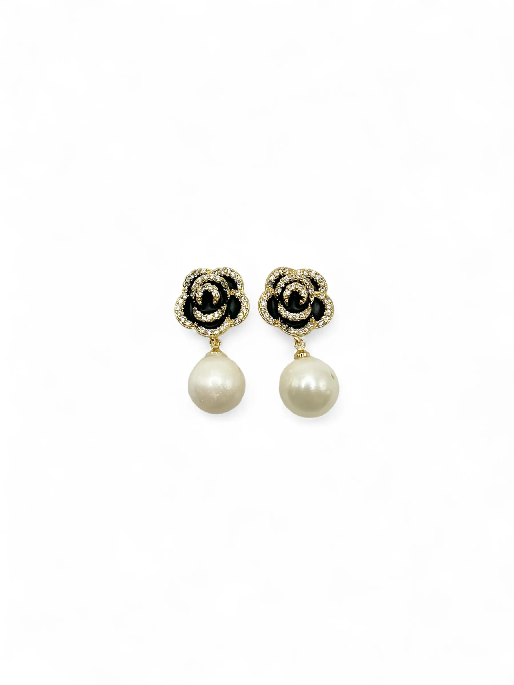 SOUTH SEA PEARL FLOWER DANGLE EARRINGS