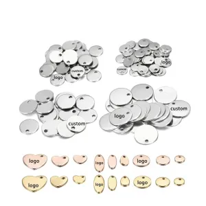 Stainless Steel Dog Tag Charms: Customizable Pendants for Unique DIY Jewelry